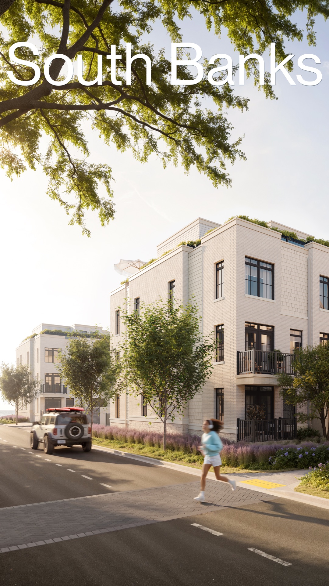 Artist's concept of South Banks coastal townhomes at Lakeview Village, Mississauga
